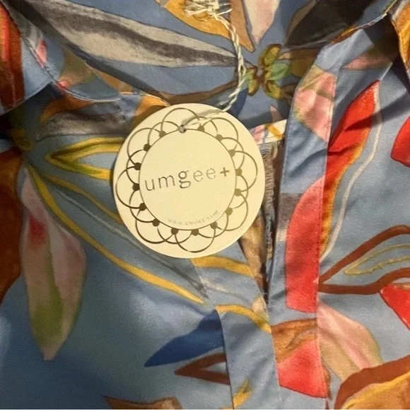 Umgee Light Blue Floral Maxi Dress with Multicolor Print Medium/large - Picture 9 of 11